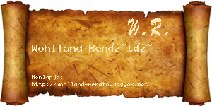 Wohlland Renátó névjegykártya